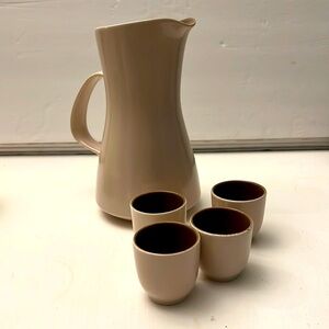 MCM Poole England Set of Pitcher and 4 Cups